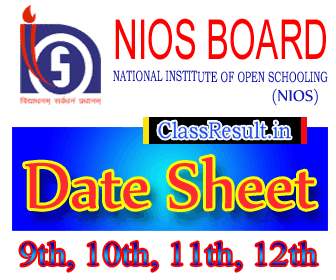 nios Date Sheet 2020 class 10th Class, Secondary, 12th Class, Sr Secondary, DEIED Routine