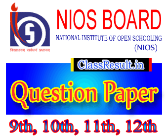 nios Question Paper 2021 class 10th Class, Secondary, 12th Class, Sr Secondary, DEIED