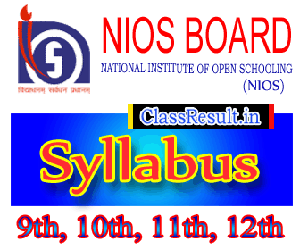 nios Syllabus 2020 class 10th Class, Secondary, 12th Class, Sr Secondary, DEIED